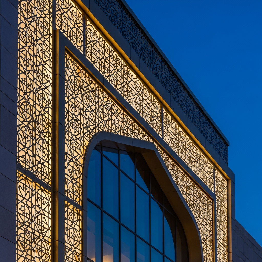 Banque islamique moderne avec architecture contemporaine